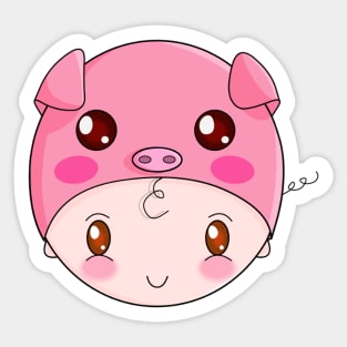 Cute Chubby Pig Sticker